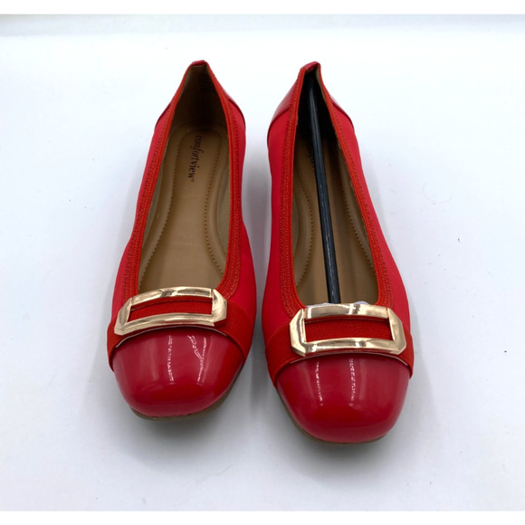 Comfortview Women's The London‎ Flat Hot Red Size 9.5W New/Box - Picture 4 of 13
